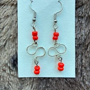 Coral Infinity Earrings Handmade